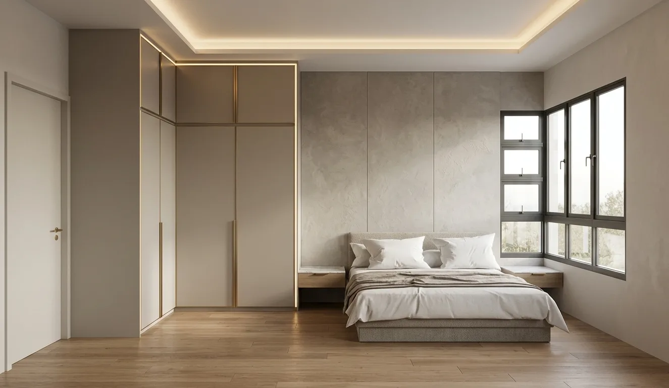 The bedroom rendered from the drawing